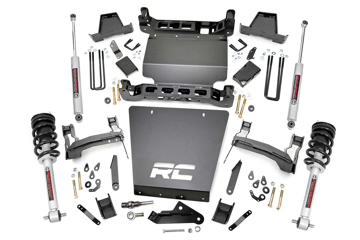 GMC Sierra 1500 Suspension Lift Kit - Front + Rear - Rough Country - 7 Inch Lift Kit | Bracket | N3 Struts - '14-'16